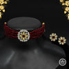 Maroon Color Choker American Diamond Premium Necklace Set (PPN128MRN)