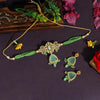Pista Green Color Choker American Diamond Premium Polki Necklace Set (PPN134PGRN)