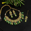 Parrot Green Color American Diamond Premium Polki Necklace Set (PPN164PGRN)