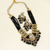 Black Color American Diamond Premium Polki Necklace Set (PPN165BLK)