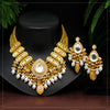 Yellow Color American Diamond Premium Polki Necklace Set (PPN165YLW)