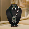 Green Color American Diamond Premium Polki Necklace Set (PPN170GRN)