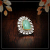 Pista Green Color American Diamond Premium Polki Rings (PPR101PGRN)