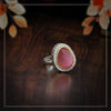 Pink Color American Diamond Premium Polki Rings (PPR106PNK)
