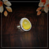 Yellow Color American Diamond Premium Polki Rings (PPR106YLW)