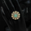 Pista Green Color American Diamond Premium Polki Rings (PPR108PGRN)