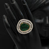 Green Color American Diamond Premium Polki Rings (PPR114GRN)