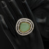 Pista Green Color American Diamond Premium Polki Rings (PPR114PGRN)