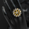 Yellow Color American Diamond Premium Polki Rings (PPR115YLW)