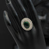 Green Color American Diamond Premium Polki Rings (PPR116GRN)