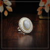 Gray Color American Diamond Premium Polki Rings (PPR116GRY)