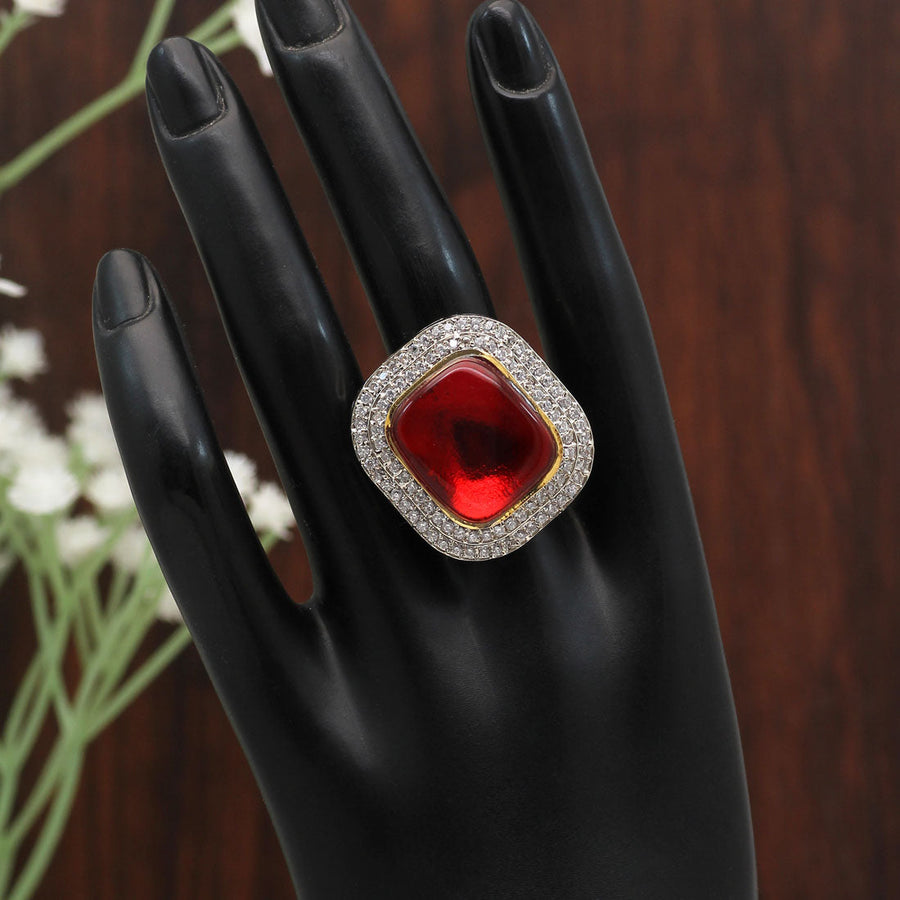 Maroon clearance stone ring