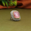 Pink Color Premium American Diamond Rings (PPR118PNK)