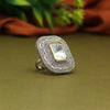 White Color Premium American Diamond Daak Polki Rings (PPR119WHT)