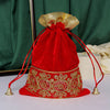 Red Color Velvet 5 Potli Velvet Bags (PTB203CMB)