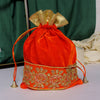 Orange Color Velvet 5 Potli Velvet Bags (PTB206CMB)