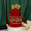 Red Color Velvet 10 Potli Velvet Bags (PTB212CMB)
