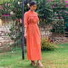 Peach Color Rayon Solid Ethnic Gown (RED1141PCH-L)