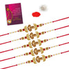 Gold Color Combo Of 5 Pieces Rakhi (RKH345CMB)