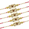 White Color Combo Of 5 Pieces Rakhi (RKH349CMB)