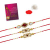 White Color Combo Of 3 Pieces Rakhi (RKH350CMB)