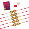 Gold Color Combo Of 5 Pieces Rakhi (RKH369CMB)