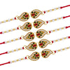 Maroon & Green Color Combo Of 5 Pieces Rakhi (RKH373CMB)