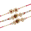 White Color Combo Of 3 Pieces Rakhi (RKH378CMB)