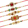 Assorted Color Combo Of 5 Pieces Rakhi (RKH393CMB)