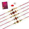 Assorted Color Combo Of 5 Pieces Rakhi (RKH394CMB)