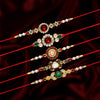 Assorted Color Combo Of 5 Pieces Rakhi (RKH396CMB)