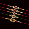 Assorted Color Combo Of 5 Pieces Rakhi (RKH397CMB)