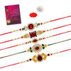 Assorted Color Combo Of 5 Pieces Rakhi (RKH397CMB)
