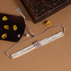 White Color Choker Rose Gold Stone Necklace Set (STN154WHT)