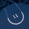 Silver Color Stone Necklace Set (STN176SLV)