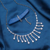 Silver Color Stone Necklace Set (STN179SLV)