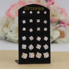 White Color Stud Earrings Combo Of 12 Pairs (STUD194CMB)