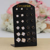 White & Black Color Stud Earrings Combo Of 12 Pairs (STUD195CMB)