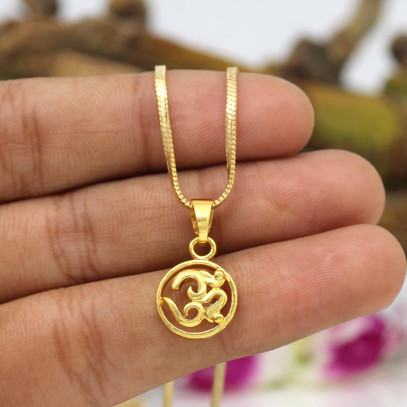 Gold Color Om Temple Locket (TL110GLD)