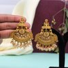 Gold Color Matte Gold Temple Earrings (TMPE293GLD)