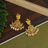 Gold Color Matte Gold Temple Earrings (TMPE294GLD)