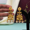 Gold Color Matte Gold Temple Earrings (TMPE295GLD)
