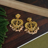 Gold Color Matte Gold Temple Earrings (TMPE296GLD)