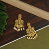 Gold Color Matte Gold Temple Earrings (TMPE299GLD)