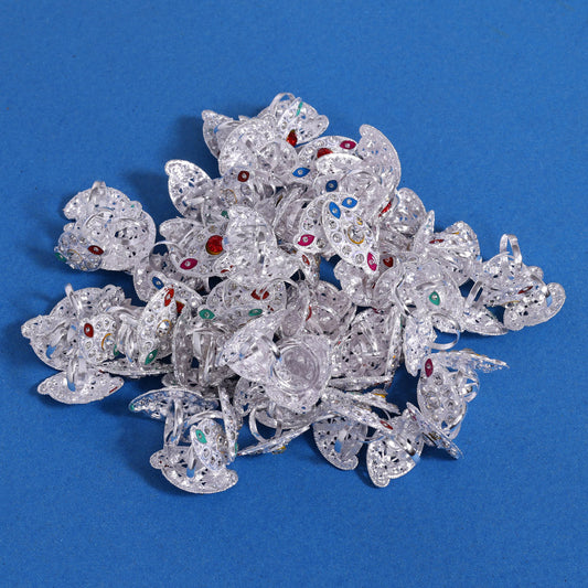 Assorted Color Toe Rings (Bichhiya) Combo Of 50 Pairs (TOER183CMB)