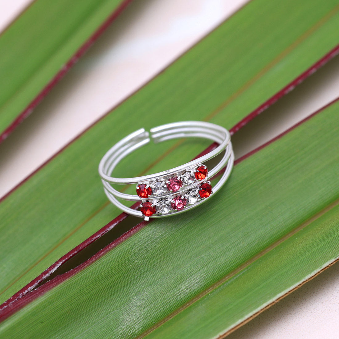 Multi Color Assorted Design Toe Rings (Bichhiya) Combo Of 4 Pairs (TOER232CMB)