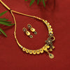 Maroon & Green Color Matte Gold Necklace Set (TPLN174MG)