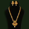 Maroon Color Matte Gold Rajwadi Temple Necklace Set (TPLN216MRN)