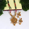 Maroon & Green Color Matte Gold Necklace Set (TPLN227MG)