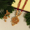 Maroon Color Matte Gold Necklace Set (TPLN227MRN)